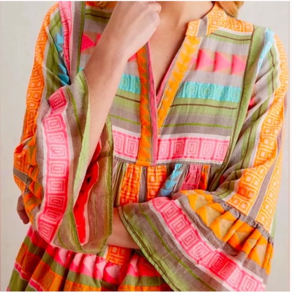 Devotion Twins Embroidered Ella Tunic Dress Multi S NWOT - Picture 2 of 13